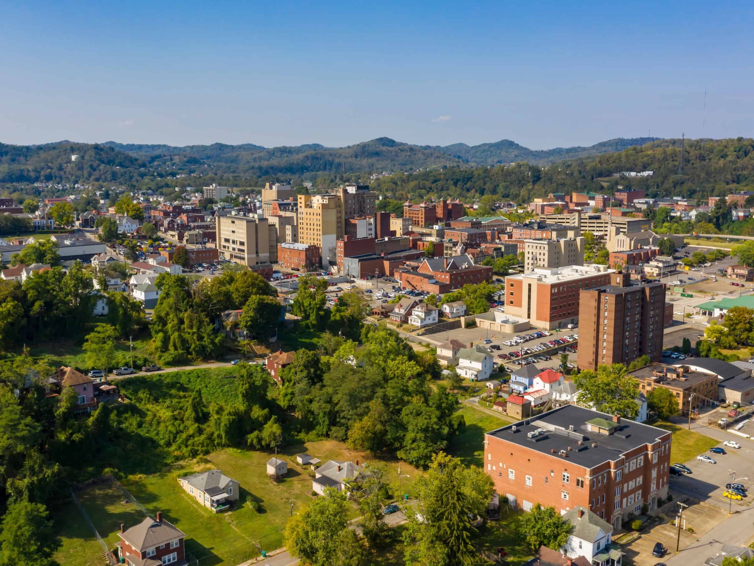 Aerial view of Harrison County, West Virginia
